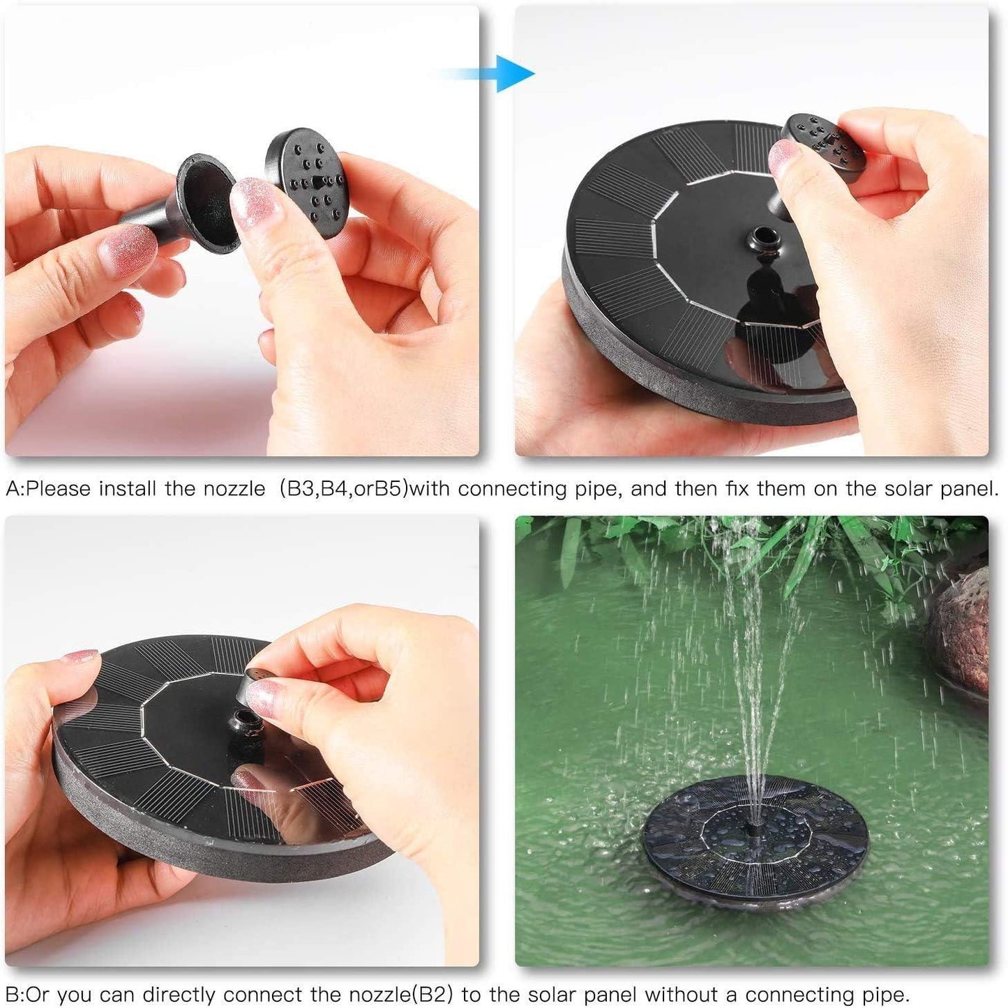 Fountain Solar Power Floating Water Pump – Round | Perfect for Pool, Pond, Garden & Patio Plants