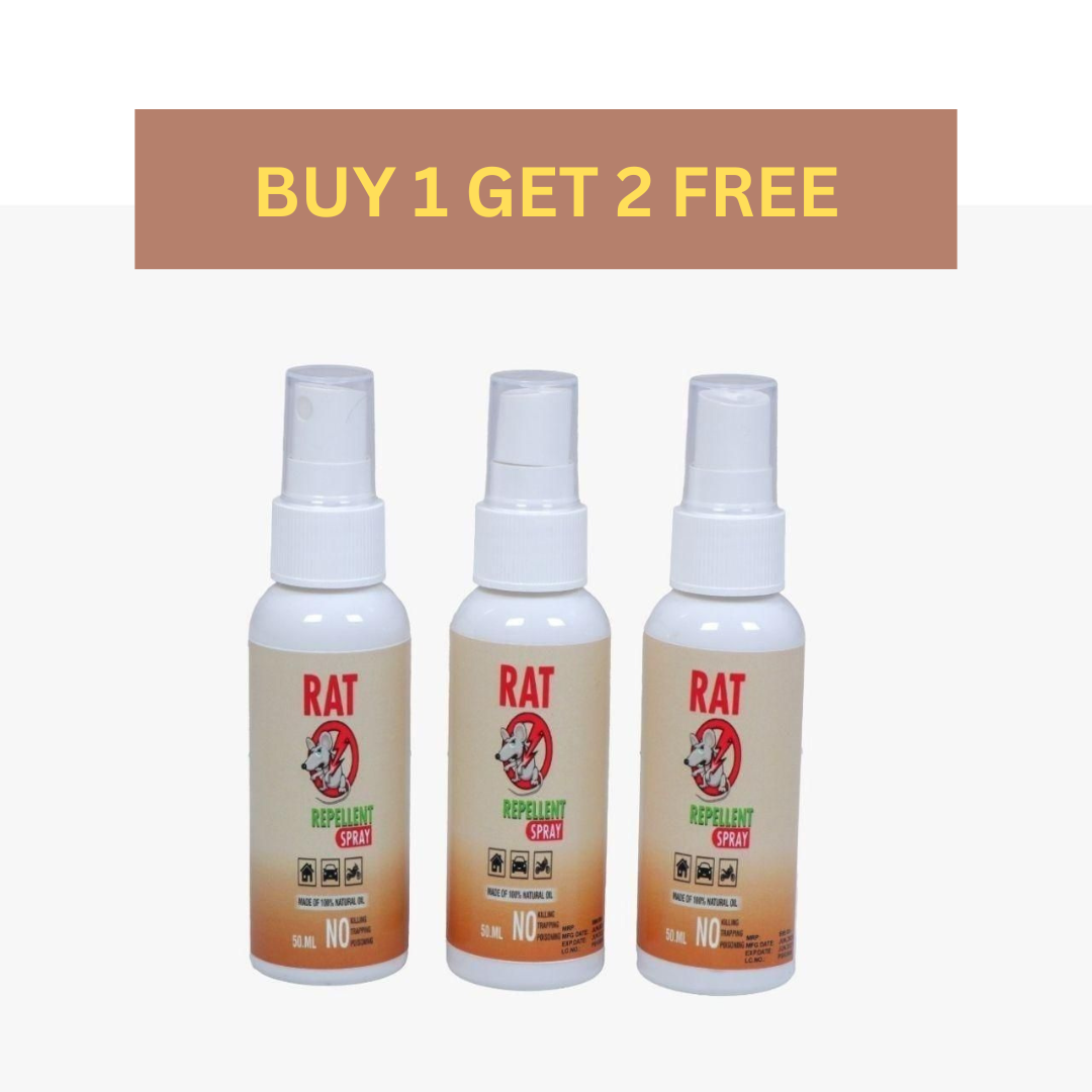 🐭 Rat Repellent Spray : Buy 1 Get 2 Free : For Car, kitchen, cupboards, storerooms, offices, godowns and shops