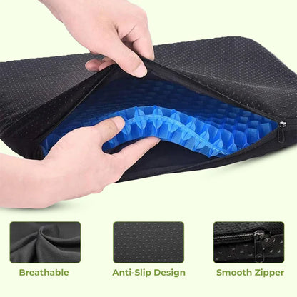 Double-Thick Honeycomb Gel Seat Cushion (Large Size): For Car, Home & Office