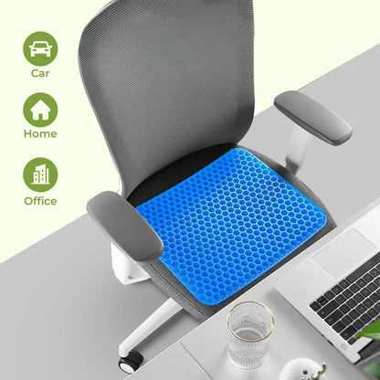 Double-Thick Honeycomb Gel Seat Cushion (Large Size): For Car, Home & Office