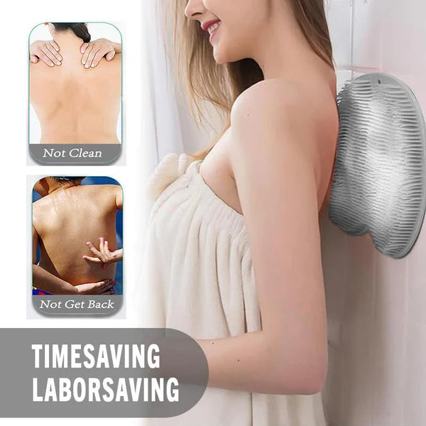 Silicone Shower Foot Scrubber Mat with Wall-Mounted Suction Cups
