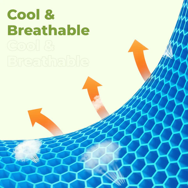 Double-Thick Honeycomb Gel Seat Cushion (Large Size): For Car, Home & Office