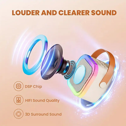 Portable Bluetooth Karaoke Speaker with Wireless Microphone