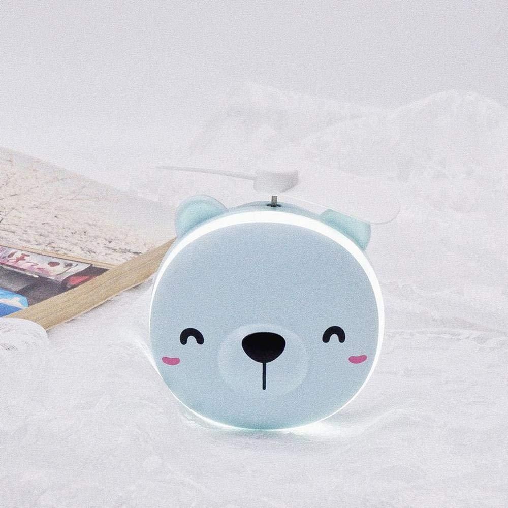 Mini Handheld Fan with Built-in LED light Makeup Mirror