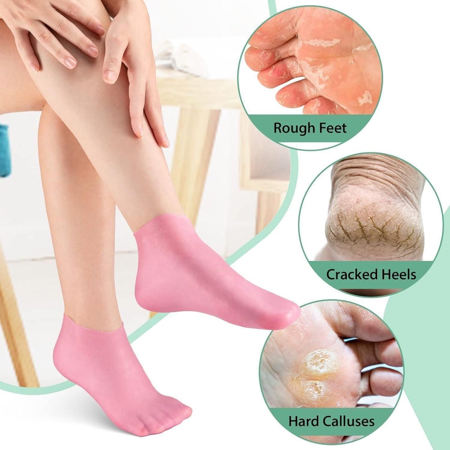 Silicone Moisturizing Socks for Dry Cracked Feet