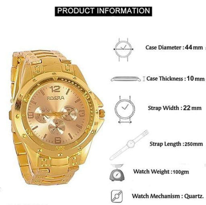 Golden Hour: Men's Stainless Steel Timepiece