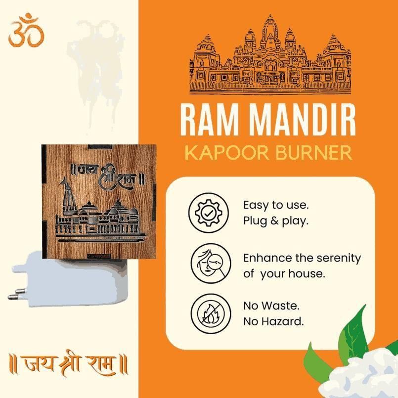 💥 Diwali Offer 💥 3-in-1 Ayodhya Ram Mandir Aroma Burner & Night lamp