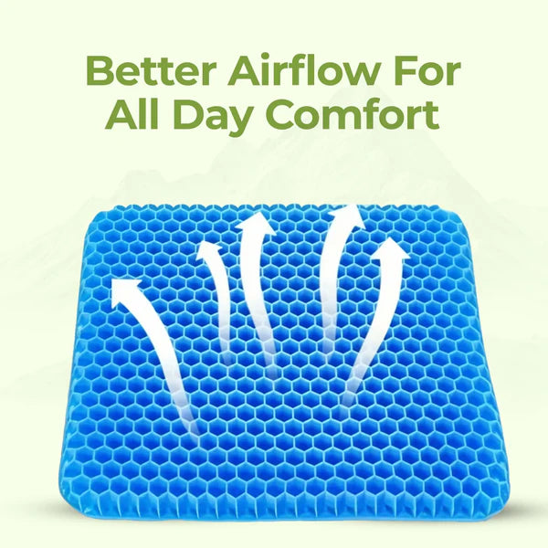 Double-Thick Honeycomb Gel Seat Cushion (Large Size): For Car, Home & Office