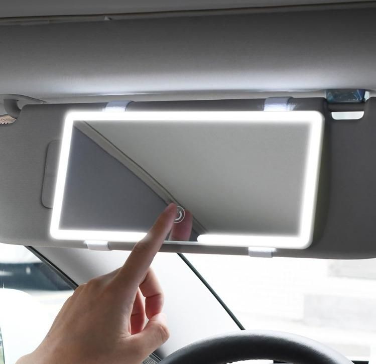 Rechargeable Car Sun Visor Makeup Mirror with LED Lights
