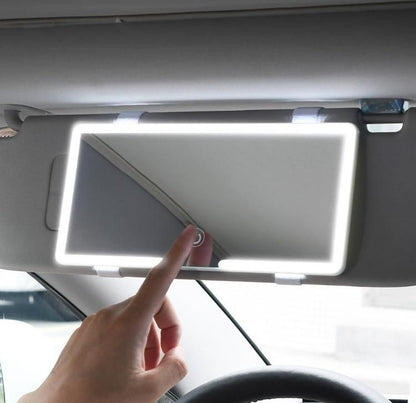 Rechargeable Car Sun Visor Makeup Mirror with LED Lights