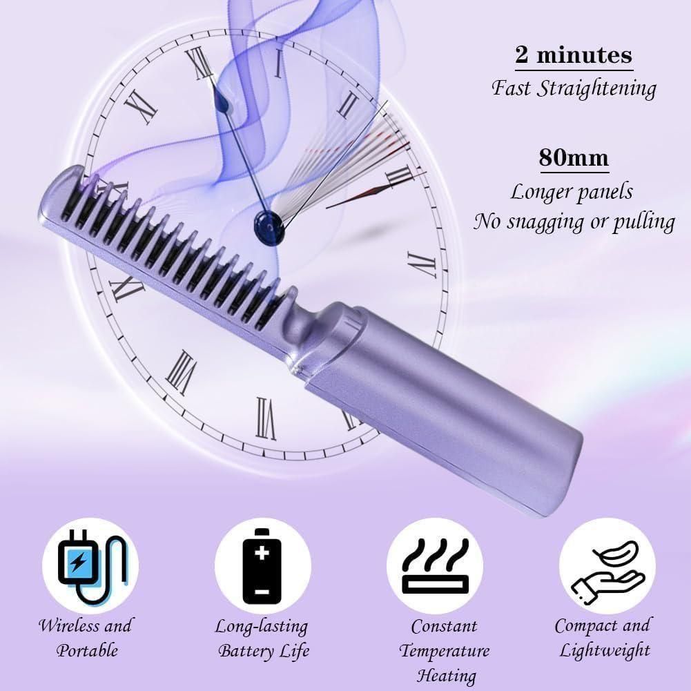 Portable Rechargeable Cordless Hair Straightener - Hot Comb