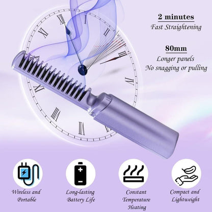Portable Rechargeable Cordless Hair Straightener - Hot Comb