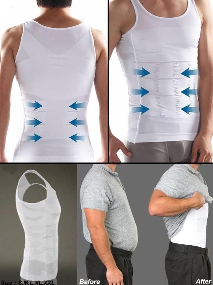 Men's Solid Compression Flexvest - Men Body Shaper Vest