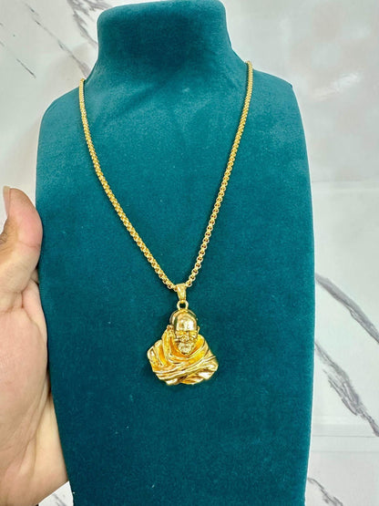 Sterling Silver/Gold Plated Neem Karoli Baba Pendant