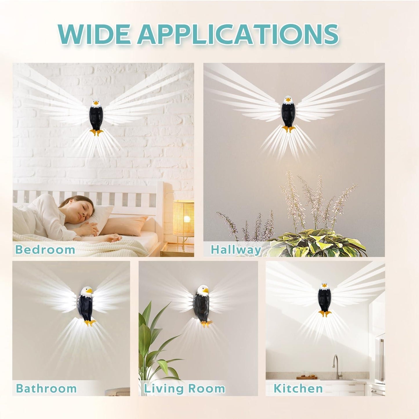 Bald Eagle Wall Light - Decorative Eagle Lamp