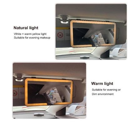 Rechargeable Car Sun Visor Makeup Mirror with LED Lights