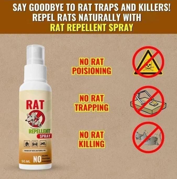 🐭 Rat Repellent Spray : Buy 1 Get 2 Free : For Car, kitchen, cupboards, storerooms, offices, godowns and shops