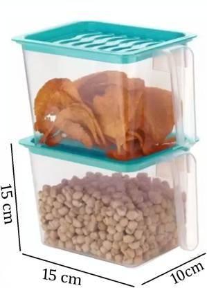 Organize Your Fridge with Ease - 6-Piece 1000ml Plastic Storage Jars with Handles