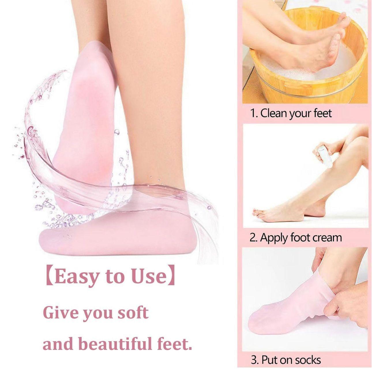 Silicone Moisturizing Socks for Dry Cracked Feet