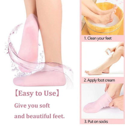 Silicone Moisturizing Socks for Dry Cracked Feet
