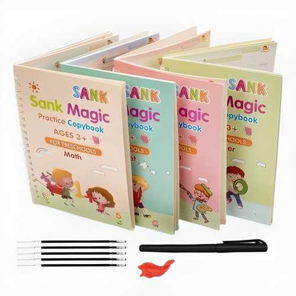 ✨ Magic Practice Copybook (4 BOOKS,1 PEN,1 GRIP,10 REFILL)