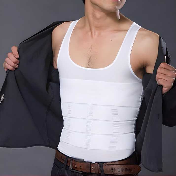 Men's Solid Compression Flexvest - Men Body Shaper Vest