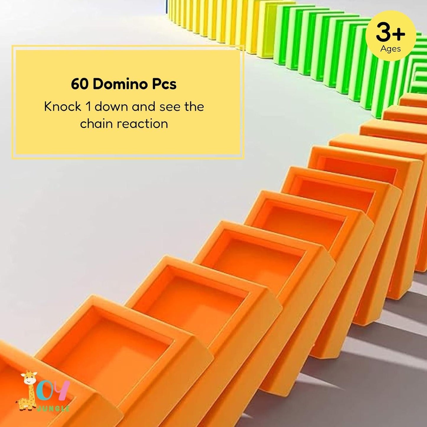 Domino Train Toy Set for Kids BPA Free Plastic with Lights and Sound Effects