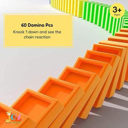 Domino Train Toy Set for Kids BPA Free Plastic with Lights and Sound Effects