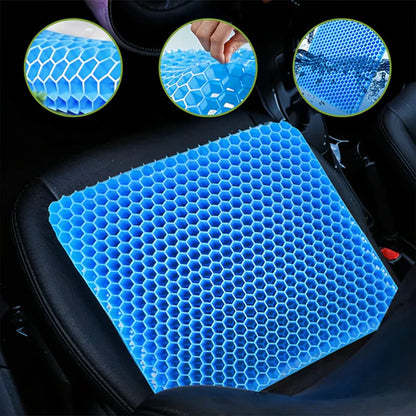 Double-Thick Honeycomb Gel Seat Cushion (Large Size): For Car, Home & Office