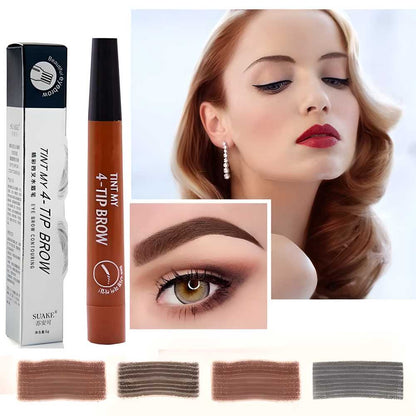Waterproof 4 Points Micro blading Eyebrow Pen with a Micro-Fork Tip Applicator