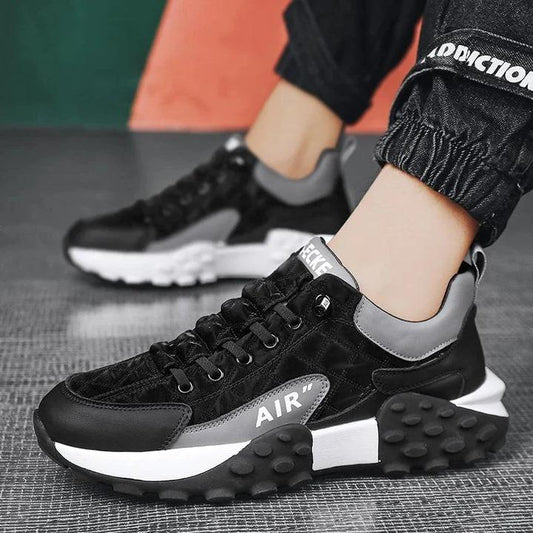 Men's Casual Shoes Thick Base Sneakers Black