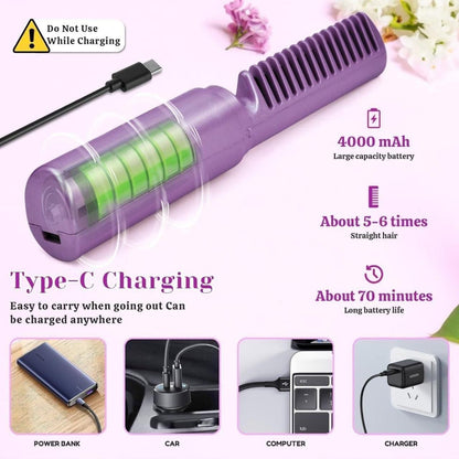 Portable Rechargeable Cordless Hair Straightener - Hot Comb
