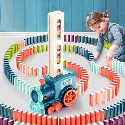 Domino Train Toy Set for Kids BPA Free Plastic with Lights and Sound Effects