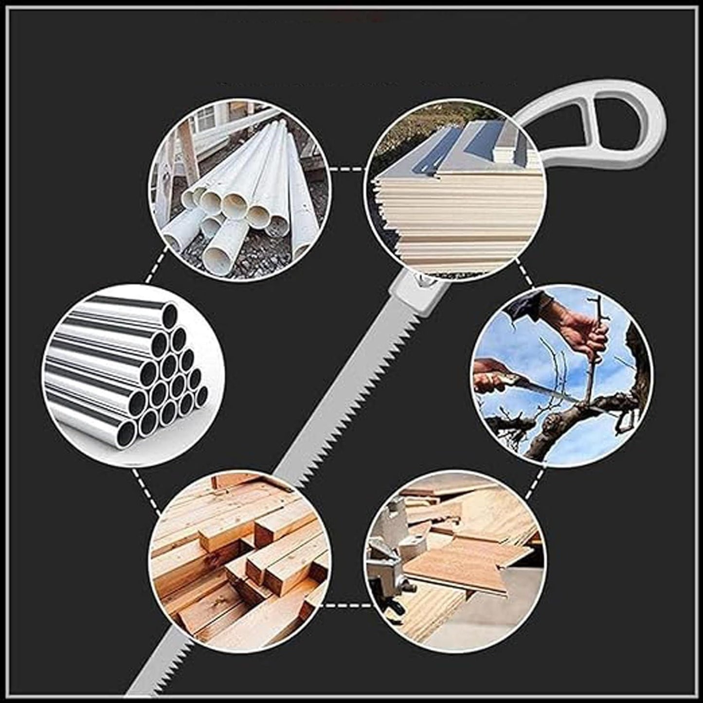 Wood Cutting Hand Saw - Anti-Skip Steel Sawing Tool (Pack of 2)