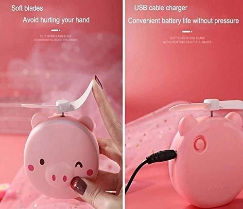 Mini Handheld Fan with Built-in LED light Makeup Mirror