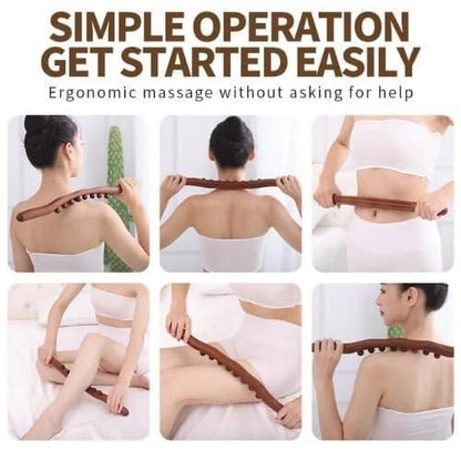 Wooden Massage Stick With 20 Smooth Beads, Muscle Shaping, Wooden Massage Tool For Back, Neck, Abandon, Hand, Leg, Waist, Massager Can Relax Body After Exercise; Gua Sha Tools