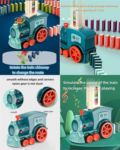 Domino Train Toy Set for Kids BPA Free Plastic with Lights and Sound Effects