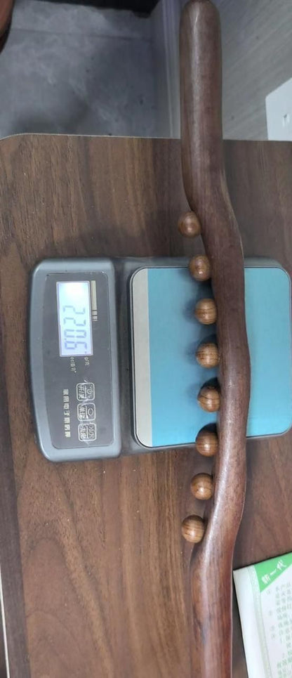 Wooden Massage Stick With 20 Smooth Beads, Muscle Shaping, Wooden Massage Tool For Back, Neck, Abandon, Hand, Leg, Waist, Massager Can Relax Body After Exercise; Gua Sha Tools