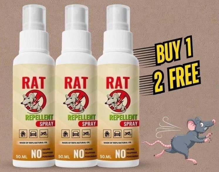 🐭 Rat Repellent Spray : Buy 1 Get 2 Free : For Car, kitchen, cupboards, storerooms, offices, godowns and shops