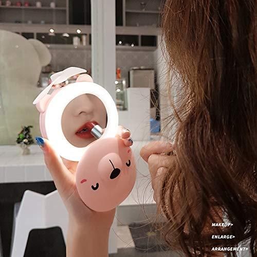 Mini Handheld Fan with Built-in LED light Makeup Mirror