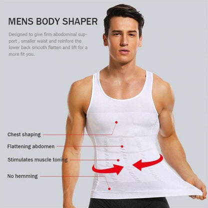 Men's Solid Compression Flexvest - Men Body Shaper Vest
