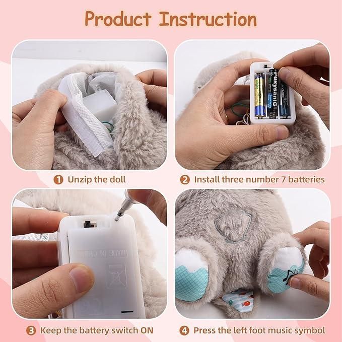 Breathing Musical Teddy Plush Toy