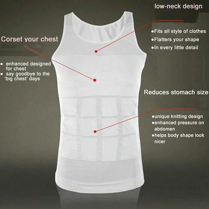 Men's Solid Compression Flexvest - Men Body Shaper Vest