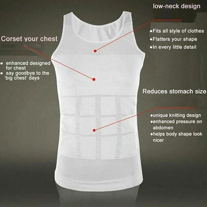 Men's Solid Compression Flexvest - Men Body Shaper Vest
