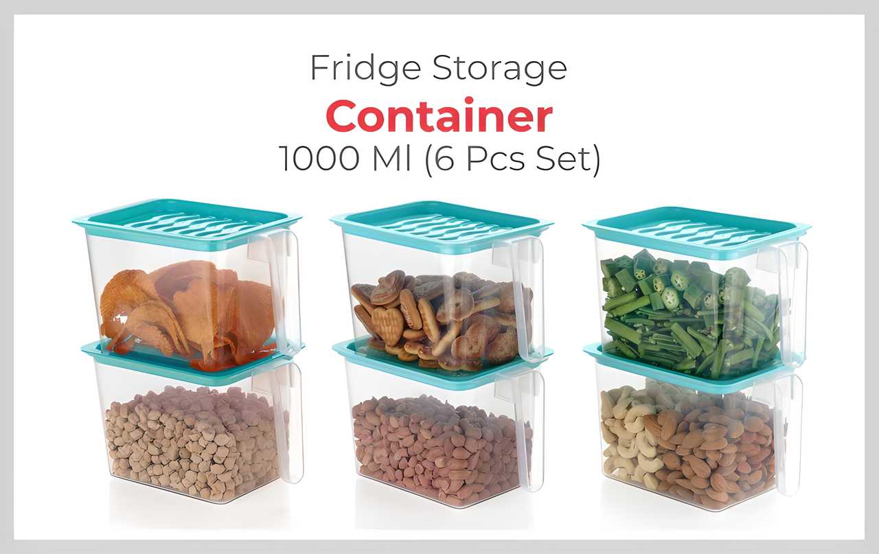 Organize Your Fridge with Ease - 6-Piece 1000ml Plastic Storage Jars with Handles