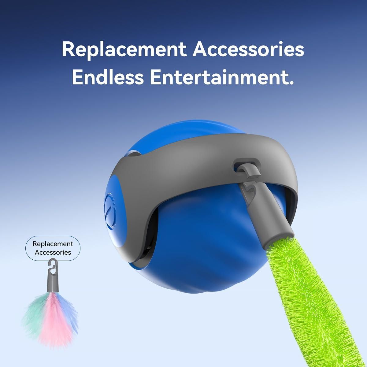 Interactive Rechargeable Rolling Ball Toy with Tail For Cats & Dogs