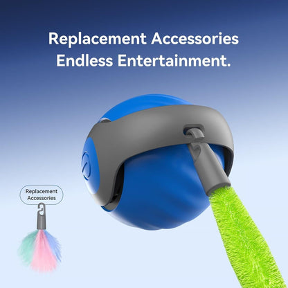 Interactive Rechargeable Rolling Ball Toy with Tail For Cats & Dogs