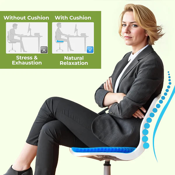 Double-Thick Honeycomb Gel Seat Cushion (Large Size): For Car, Home & Office