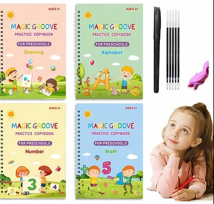 ✨ Magic Practice Copybook (4 BOOKS,1 PEN,1 GRIP,10 REFILL)