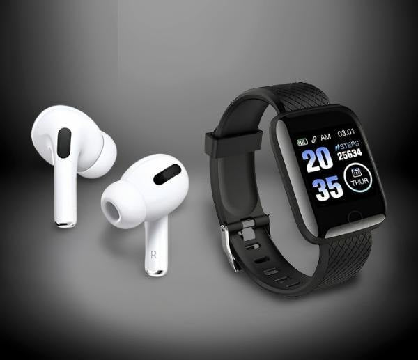 Bluetooth Wireless Earbuds & Smart Watch Combo